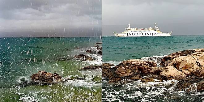 Jugo u Dalmaciji usporava promet: Trajekt iz Supetra ipak plovi